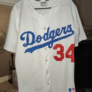 MLB Official White Jersey with Red and Blue Logo